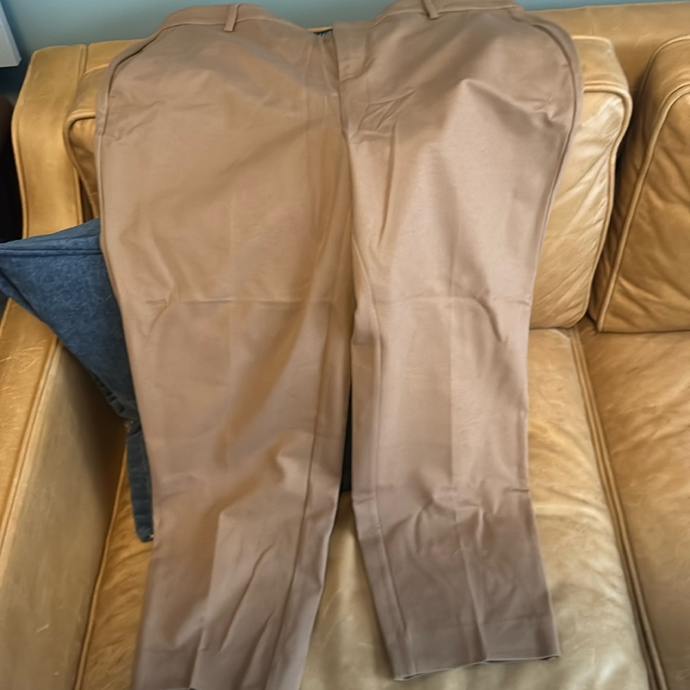 Liverpool tan ponte cropped ankle pant